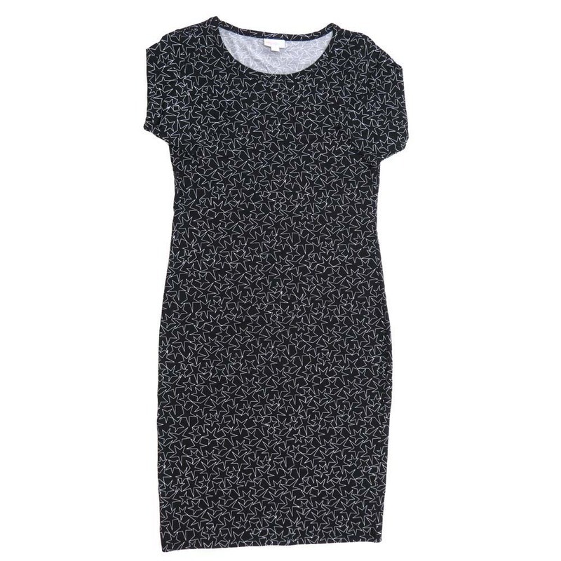 LuLaRoe JULIA c Small (S) Americana USA Stars Navy White Form fitting Knee Length Dress fits Womens sizes 4-6  SMALL-225