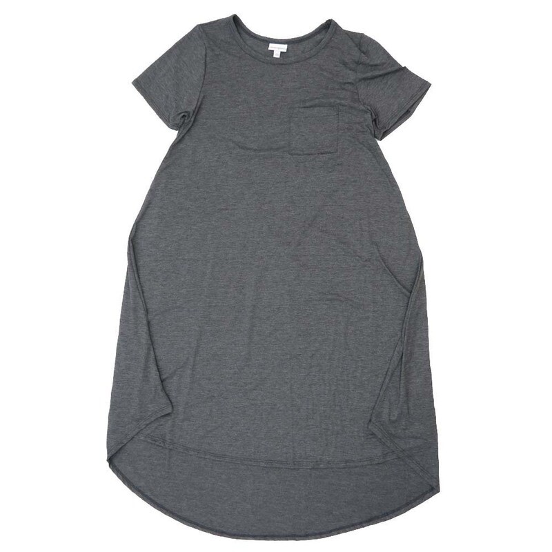 LuLaRoe CARLY b X-Small (XS) Solid Heathered Gray Swing Dress fits womens sizes 2-4  B-XS-231  Retail $55