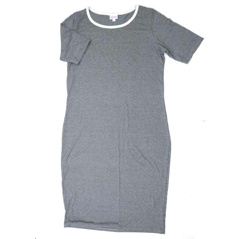 LuLaRoe JULIA e Large (L) Solid Heathered Gray Form Fitting Knee Length Dress fits Womens sizes 16/18  E-LARGE-231