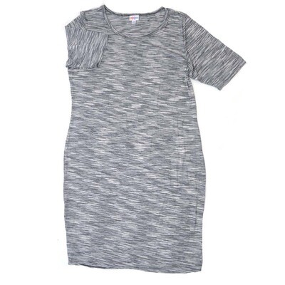 LuLaRoe JULIA h XXX-Large (3XL) Solid Heathered Gray Form Fitting Knee Length Dress fits Womens sizes 24-26 H-3XL-265