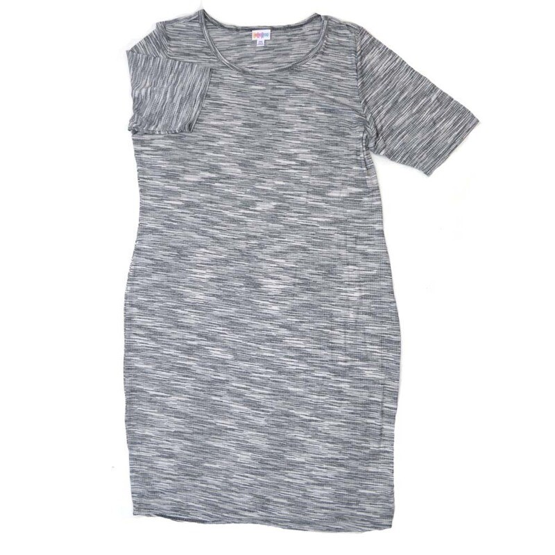 LuLaRoe JULIA h XXX-Large (3XL) Solid Heathered Gray Form Fitting Knee Length Dress fits Womens sizes 24-26  H-3XL-265