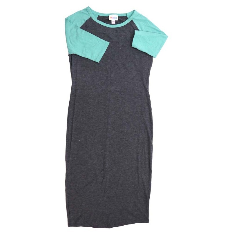 LuLaRoe JULIA a XX-Small (XXS) Solid Heathered Gray Light Trim Form fitting Knee Length Dress fits Womens sizes 00-0  XXS-201