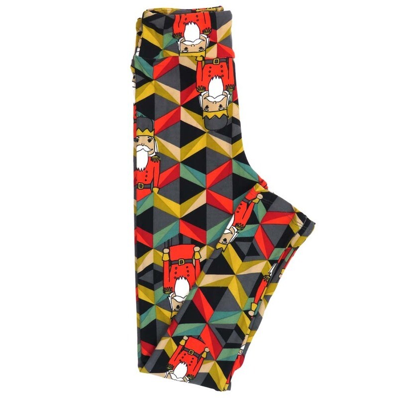 LuLaRoe Tween TW Christmas Holiday Toy Soldier Geometric Leggings fits Adult Women sizes 00-0  3403-ZD.jpg
