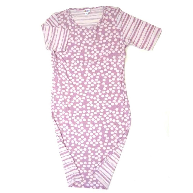 LuLaRoe JULIA e Large (L) Polka Dot Front Stripes Back Form Fitting Knee Length Dress fits Womens sizes 16/18  E-LARGE-260