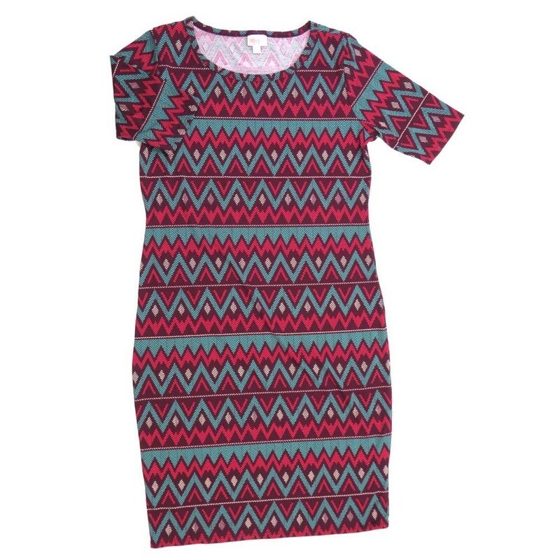 LuLaRoe JULIA e Large (L) Zig Zag Stripe Herringbone Black Fuchsia White Form fitting Knee Length Dress fits Womens sizes 12-14 LARGE-213 LuLaRoe JULIA e Large (L) Zig Zag Stripe Herringbone Black Fuchsia White Form fitting Knee Length Dress fits Womens sizes 12-14 LARGE-213