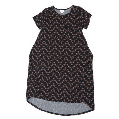 LuLaRoe CARLY b X-Small (XS) Zig Zag Stripe Swing Dress fits womens sizes 2-4 B-XS-209 Retail $55