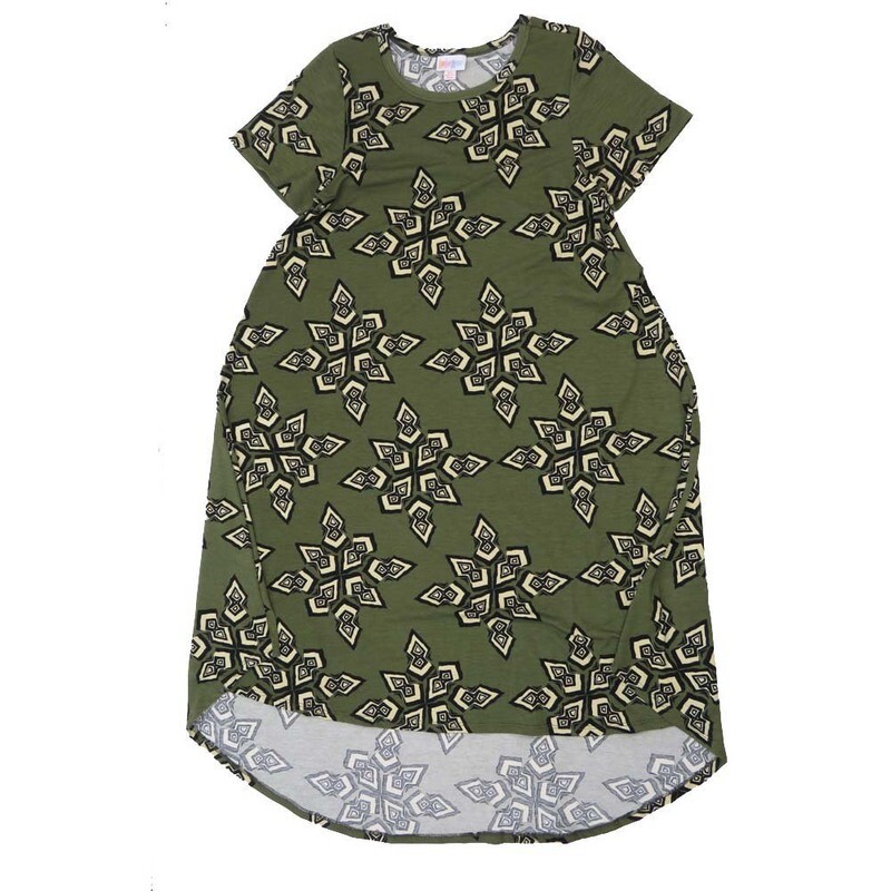 LuLaRoe CARLY b X-Small (XS) Geometric Mandala Swing Dress fits womens sizes 2-4  B-XS-201  Retail $55