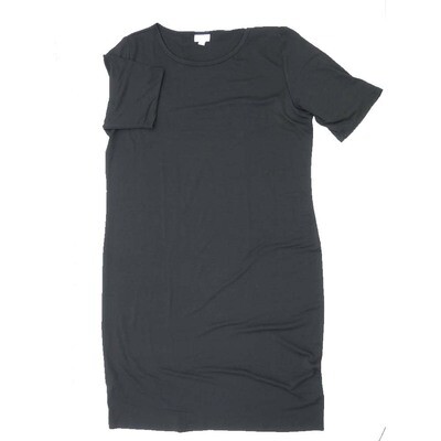 LuLaRoe JULIA h XXX-Large (3XL) Solid Black Form Fitting Knee Length Dress fits Womens sizes 24-26 H-3XL-258
