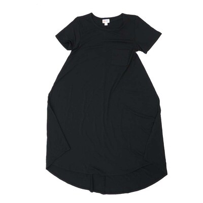 LuLaRoe CARLY a XX-Small XXS Solid Black Swing Dress fits womens sizes 00-0 A-XXS-228 Retail $55