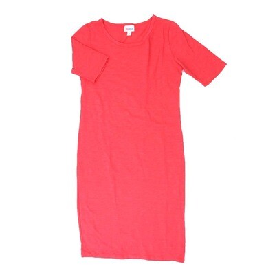 LuLaRoe JULIA d Medium (M) Solid Red Form Fitting Knee Length Dress fits Womens sizes 8-10 D-MEDIUM-227