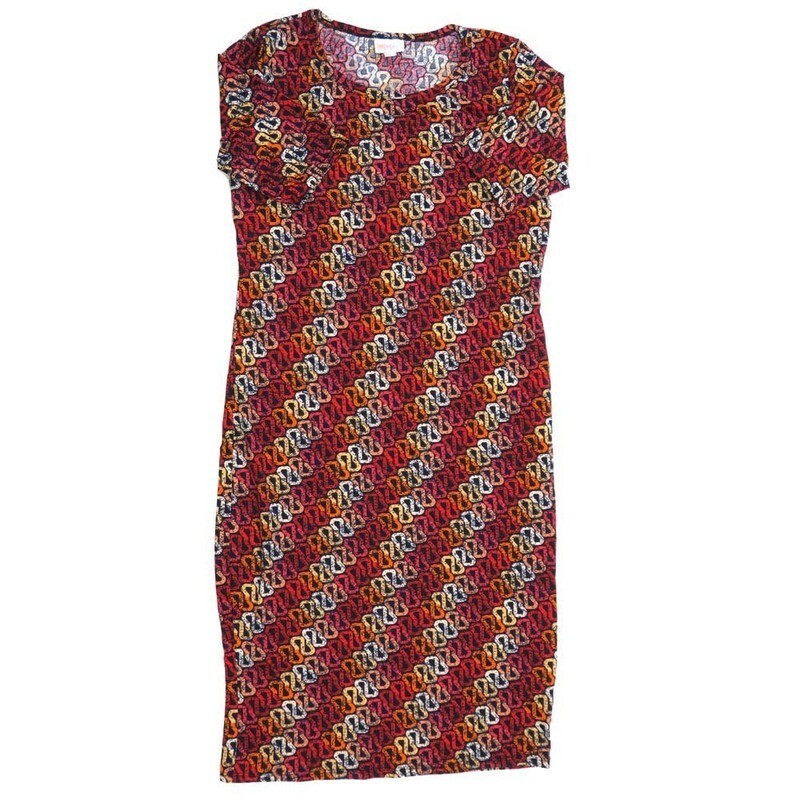 LuLaRoe JULIA d Medium (M) Diagonal Ribbon Stripe Black Red Orange White Form fitting Knee Length Dress fits Womens sizes 8-10 MED-214 LuLaRoe JULIA d Medium (M) Diagonal Ribbon Stripe Black Red Orange White Form fitting Knee Length Dress fits Womens sizes 8-10 MED-214