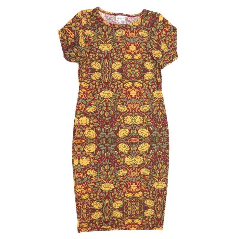 LuLaRoe JULIA b X-Small (XS) Floral Trippy Vines Form fitting Knee Length Dress fits Womens sizes 2-4  XS-228