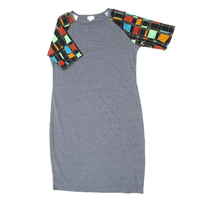 LuLaRoe JULIA g XX-Large (2XL) Solid Gray Geometric Sleeves Form Fitting Knee Length Dress fits Womens sizes 22-24  G-2XL-212