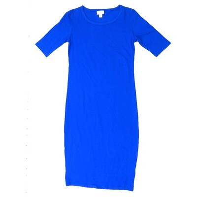 LuLaRoe JULIA a XX-Small (XXS) Solid Blue Form Fitting Knee Length Dress fits Womens sizes 00-0 A-XXS-263