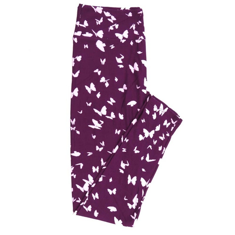 LuLaRoe One Size OS Butterflies Blue White Leggings fits Adult Women sizes 2-10  4474-F5