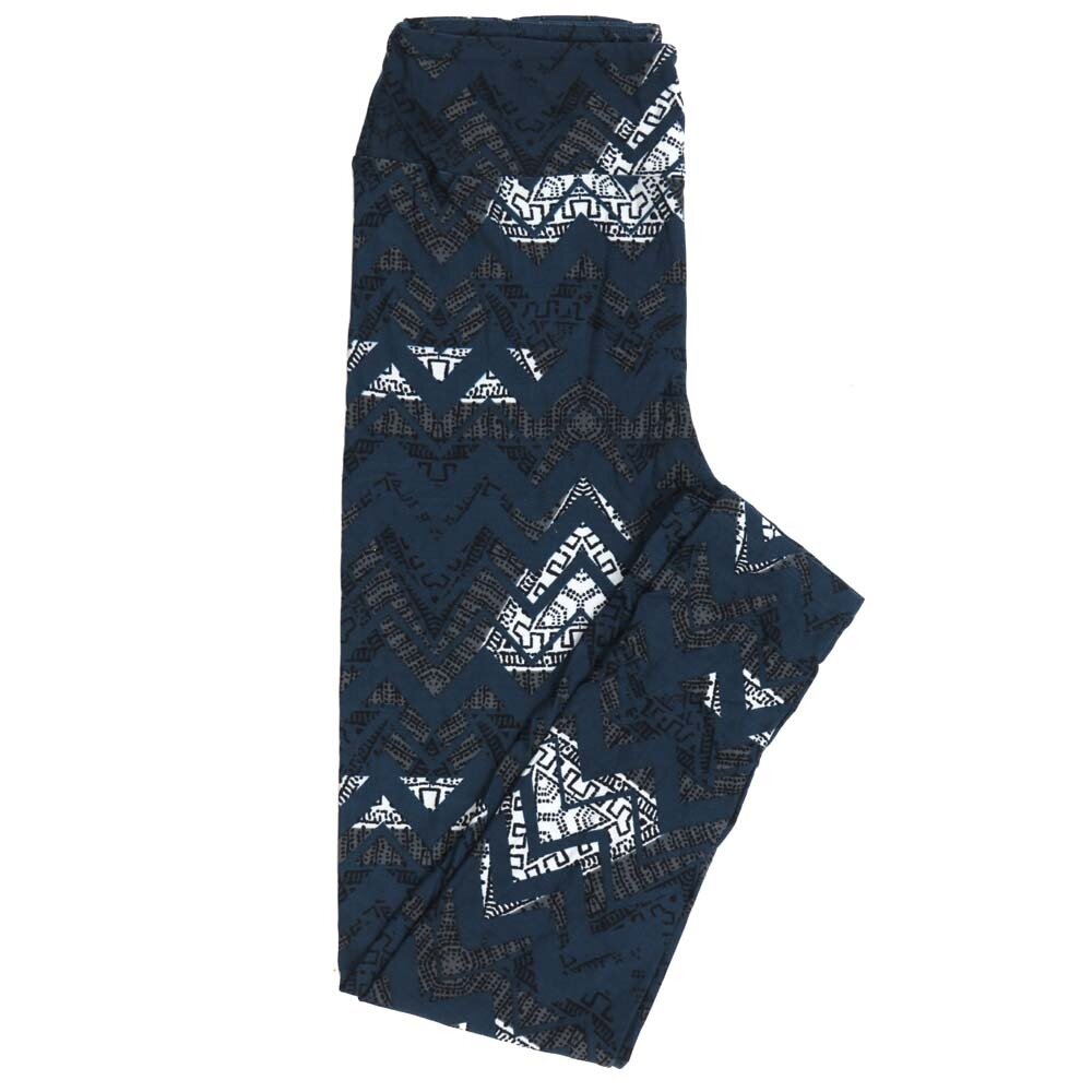 LuLaRoe One Size OS Geometric Zig Zag Stripe Polka Dots Black Gray White Leggings fits Adult Women sizes 2-10  4476-C2