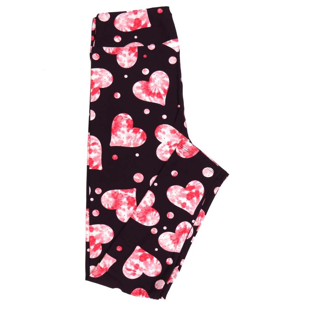 LuLaRoe One Size OS Valentines Tye Dye Hearts Dark Purple Pink White Leggings fits Adult Women sizes 2-10 4471-F7