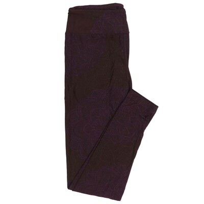 LuLaRoe One Size OS Mandalas Black Gray Red Leggings fits Adult Women sizes 2-10  4472-B5