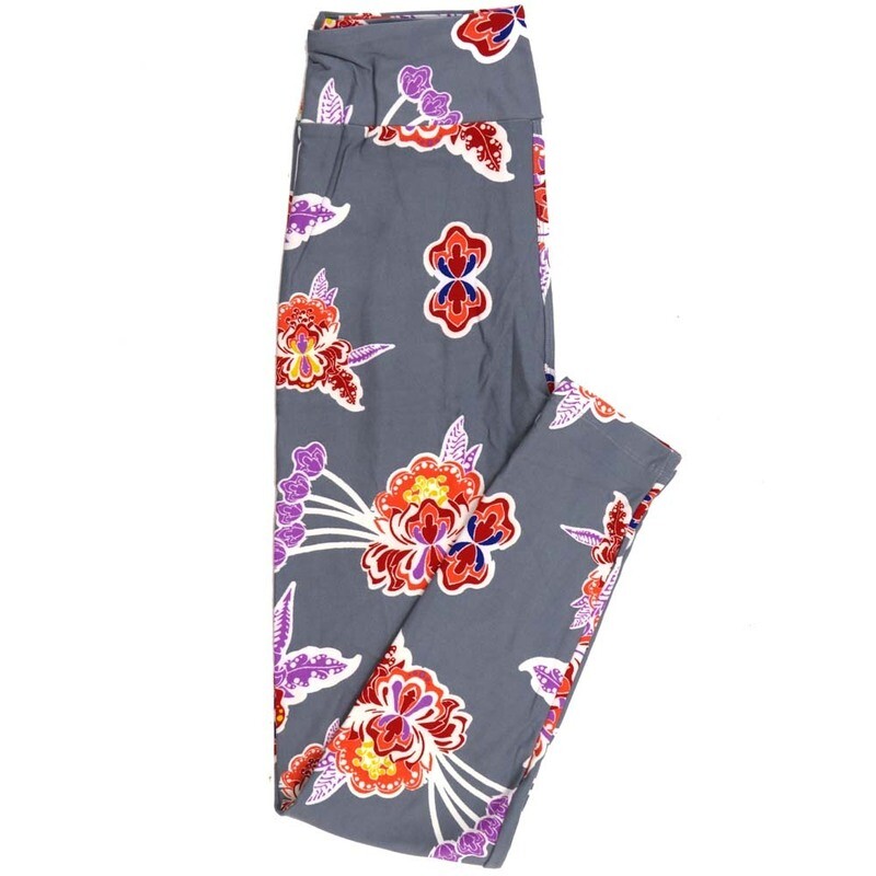 LuLaRoe One Size OS Ornate Paisley Floral Green White Blue Yellow Leggings fits Adult Women sizes 2-10  4475-D2