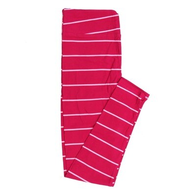 LuLaRoe One Size OS Stripe Pink Leggings fits Adult Women sizes 2-10 4471-G6