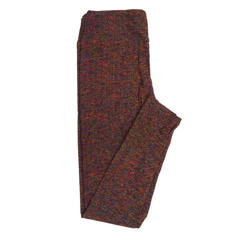 LuLaRoe One Size OS Crosshatch Multicolor Leggings fits Adult Women sizes 2-10  4472-F5