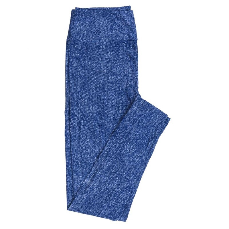 LuLaRoe One Size OS Micro Stripe Crosshatch Blue White Leggings fits Adult Women sizes 2-10  4473-E5