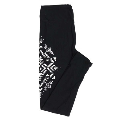 LuLaRoe One Size OS Aztek Southwestern Geometric Black White Gray Leggings fits Adult Women sizes 2-10  4473-D6