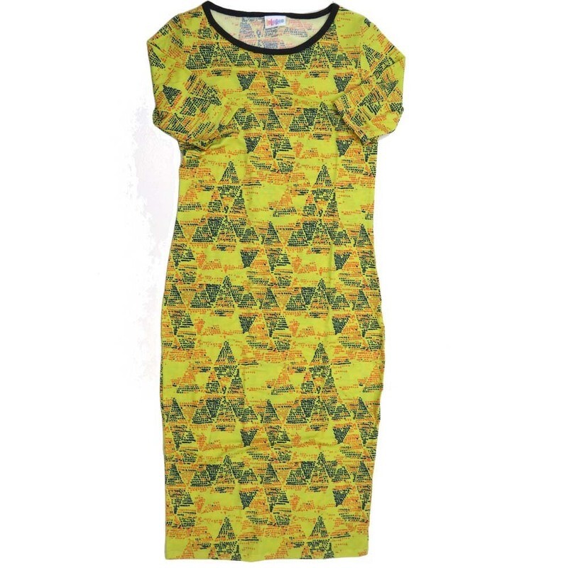 LuLaRoe JULIA b X-Small (XS) Micro Polka Dot Triangles Form fitting Knee Length Dress fits Womens sizes 2-4  XS-224