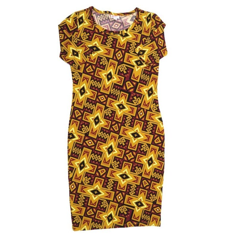 LuLaRoe JULIA b X-Small (XS) Psychedelic gods Eye Trippy Stars Green Red Black Form fitting Knee Length Dress fits Womens sizes 2-4  XS-223