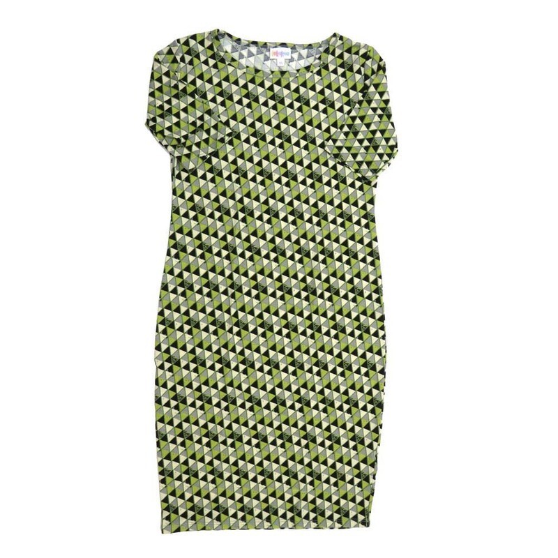 LuLaRoe JULIA b X-Small (XS) Geometric Triangles Black Turquoise Orange Form fitting Knee Length Dress fits Womens sizes 2-4  XS-218