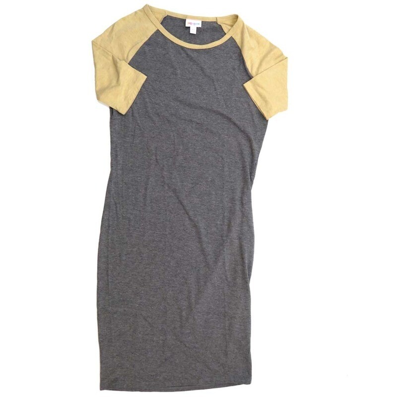 LuLaRoe JULIA b X-Small (XS) Solid Heathered Gray Green Sleeves Form fitting Knee Length Dress fits Womens sizes 2-4  XS-204