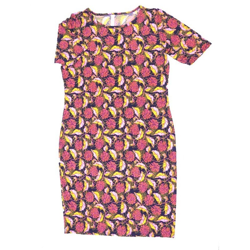 LuLaRoe JULIA g XX-Large (2XL) Floral Form Fitting Knee Length Dress fits Womens sizes 22-24  G-2XL-214-2