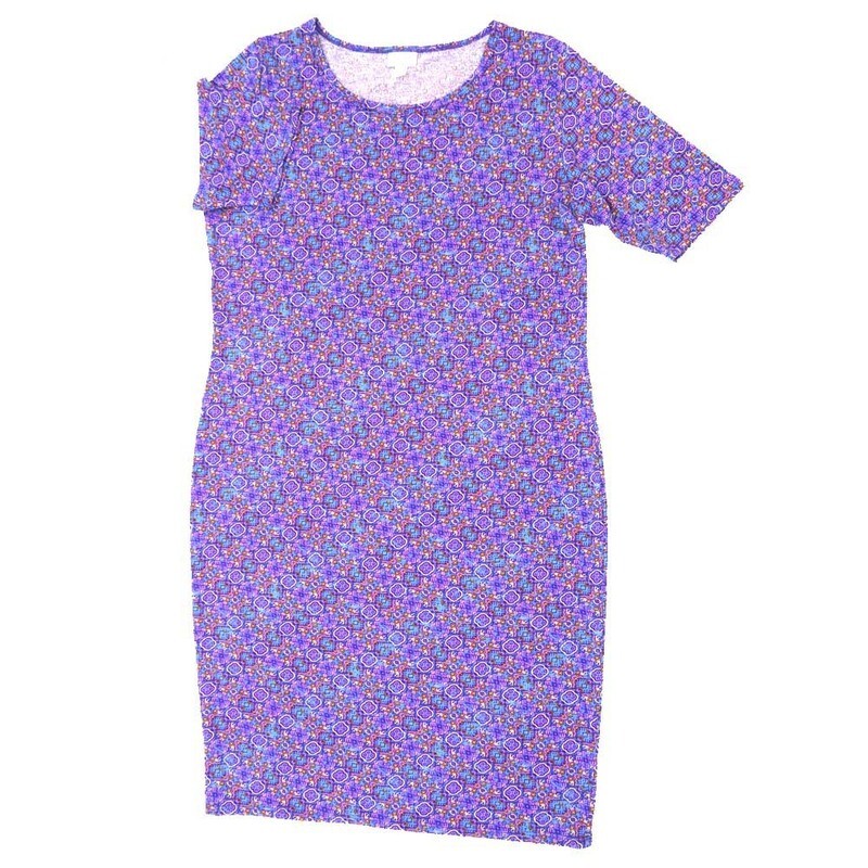 LuLaRoe JULIA g XX-Large (2XL) Geometric Form Fitting Knee Length Dress fits Womens sizes 22-24  G-2XL-221