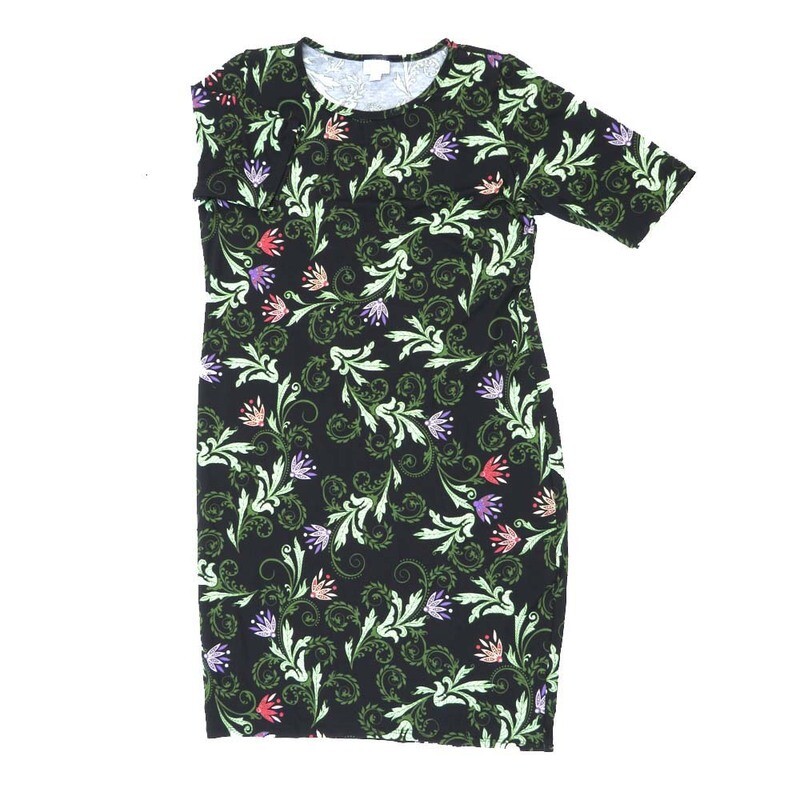 LuLaRoe JULIA g XX-Large (2XL) Floral Form Fitting Knee Length Dress fits Womens sizes 22-24  G-2XL-222