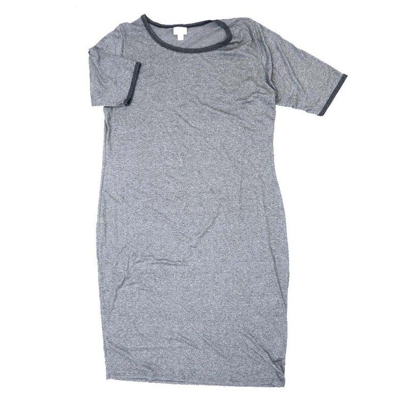 LuLaRoe JULIA g XX-Large (2XL) Solid Heathered Light Gray Form Fitting Knee Length Dress fits Womens sizes 22-24  G-2XL-224