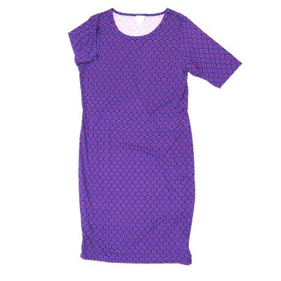 LuLaRoe JULIA g XX-Large (2XL) Geometric Polka Dot Form Fitting Knee Length Dress fits Womens sizes 22-24 G-2XL-223