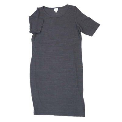 LuLaRoe JULIA g XX-Large (2XL) Solid Heathered Dark Gray Form Fitting Knee Length Dress fits Womens sizes 22-24 G-2XL-226