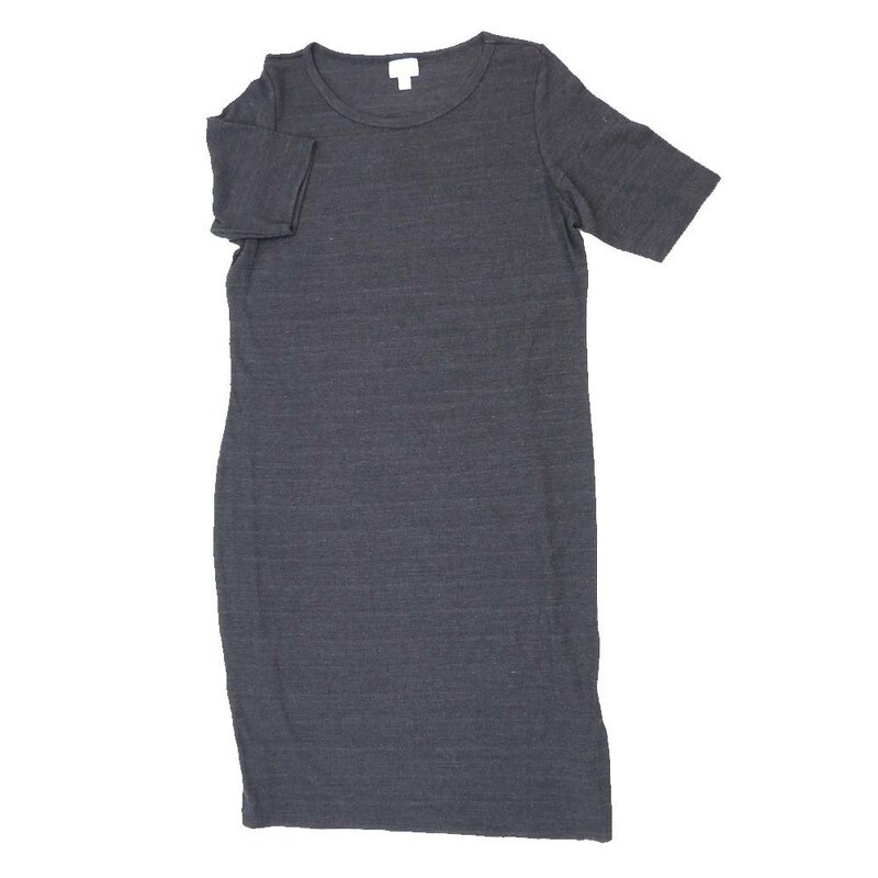 LuLaRoe JULIA g XX-Large (2XL) Solid Heathered Dark Gray Form Fitting Knee Length Dress fits Womens sizes 22-24  G-2XL-226