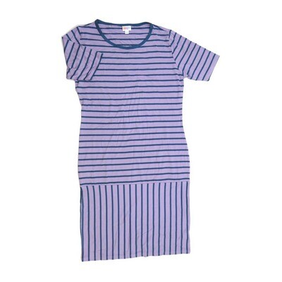 LuLaRoe JULIA f XX-Large (2XL) Stripe Purple Form fitting Knee Length Dress fits Womens sizes 20-22 2XL-202