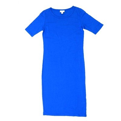 LuLaRoe JULIA a XX-Small (XXS) Solid Blue Form Fitting Knee Length Dress fits Womens sizes 00-0 A-XXS-255