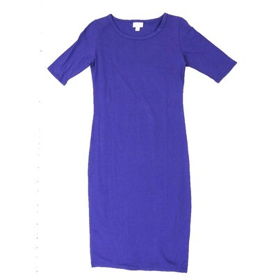 LuLaRoe JULIA a XX-Small (XXS) Solid Purple Form Fitting Knee Length Dress fits Womens sizes 00-0 A-XXS-259