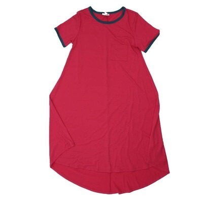 LuLaRoe CARLY a XX-Small XXS Solid Red Swing Dress fits womens sizes 00-0 A-XXS-227 Retail $55