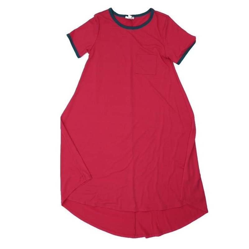 LuLaRoe CARLY a XX-Small XXS Solid Red Swing Dress fits womens sizes 00-0  A-XXS-227  Retail $55