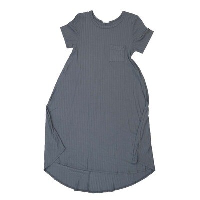 LuLaRoe CARLY a XX-Small XXS Solid Ribbed Fabric Gray Swing Dress fits womens sizes 00-0 A-XXS-235 Retail $55