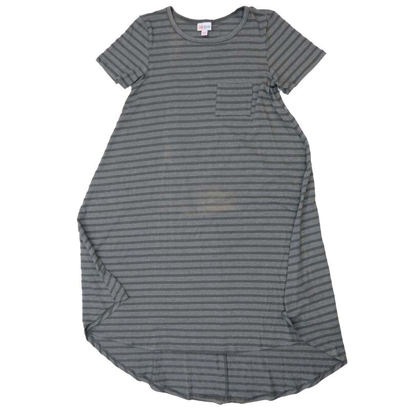 LuLaRoe CARLY a XX-Small XXS Stripe Gray Green Swing Dress fits womens sizes 00-0  A-XXS-220  Retail $55