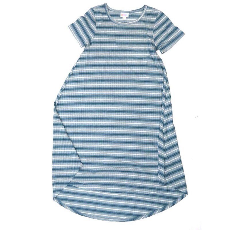 LuLaRoe CARLY a XX-Small XXS Stripe Ribbed Fabric Swing Dress fits womens sizes 00-0  A-XXS-222  Retail $55