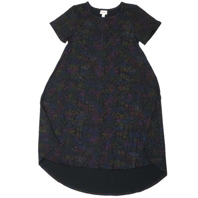 LuLaRoe CARLY a XX-Small XXS Geometric Mandala Swing Dress fits womens sizes 00-0 A-XXS-210 Retail $55