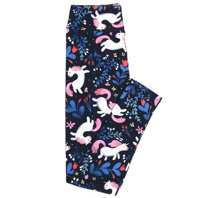 LuLaRoe Tween TW Unicorns Floral Leggings fits Adult Women sizes 00-0 3403-O.jpg