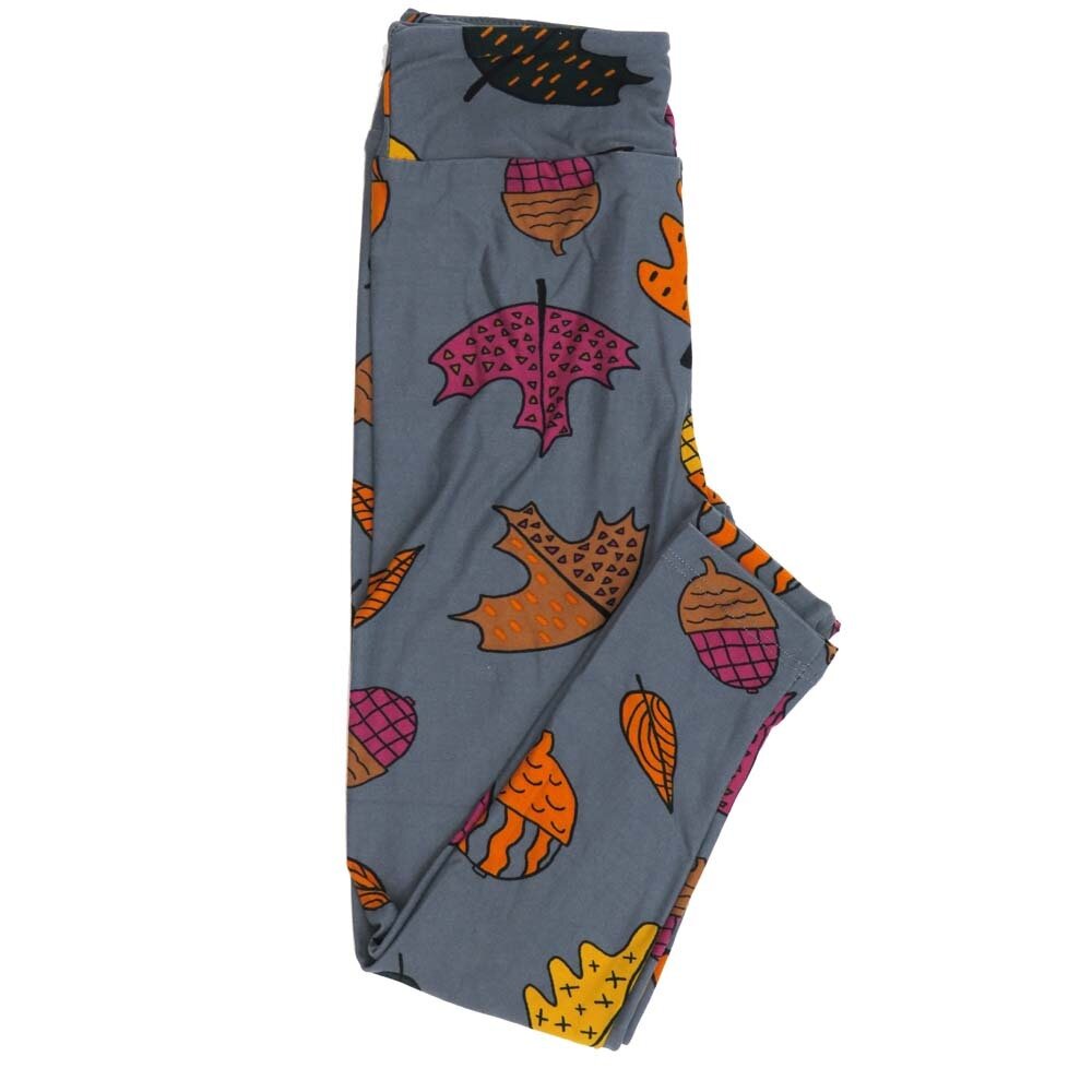 LuLaRoe Kids Sm-Med S/M Leaves Acorns Leggings fits kids sizes 2-6  1511-C3-758878