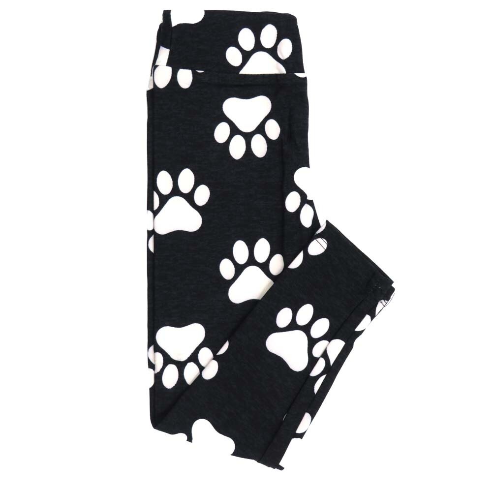 LuLaRoe Kids Sm-Med S/M Dog Prints Paws Black white Leggings fits kids sizes 2-6  1503-D13-611901